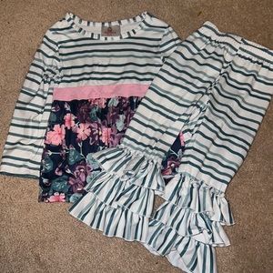 Ruffle girl fall/winter set